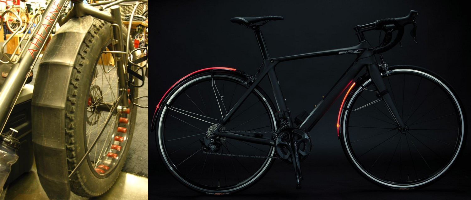 Sárvédőbe integrált világítás