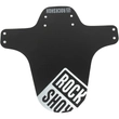 Kép 1/3 - Rock Shox AM Fender teleszkópra szerelhető műanyag MTB első sárvédő, 26-29 colos bringákhoz, fekete - ezüst fehér színátmenetes