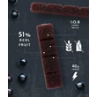Kép 2/4 - Amacx Turbo Fruit Chew Cassis energia szelet, 50g, 1 db, feketeribizli ízű
