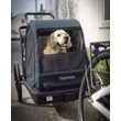 Kép 1/9 - Hamax Pluto L kisállat és kutyaszállító kerékpáros utánfutó, kutyakocsi, rugózott, 40kg, sötétkék-fekete