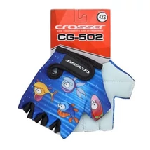 Crosser CG-502 Fish Kids rövid ujjú gyerek kesztyű, kék, hakacska mintás, 4XS-es méret
