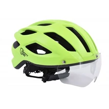 Safety Labs Expedo országúti bukósisak, levehető mágneses szemüveggel, L-es méret (57-61 cm), matt neon sárga
