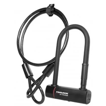 Trelock U5 Mini Flex U-lakat 178x83x15 mm, vázkonzollal, 120 cm-es sodronnyal, fekete