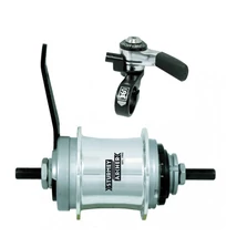 Sturmey Archer S-RC3 agyváltós hátsó kerékagy és váltókar szett, 3s, 36H, csavaros, kontrafékes, ezüst
