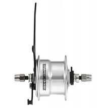 Sturmey Archer  X-FDD-30 6V dinamós első kerékagy (agydinamó), 36H, dobfékes, csavaros, ipari csapágyas, 3W, ezüst színű