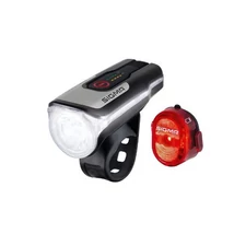 Sigma Aura 80 első és Nugget II hátsó lámpa szett, USB-ről tölthető, fekete