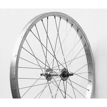 Csepel Novus-Joytech Camping 20-as (406 mm) első kerék, csavaros 3/8 col tengellyel, 36H, ezüst színű