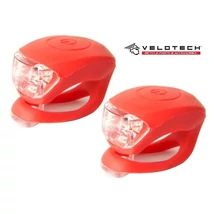 Velotech 2 LED-es első + hátsó villogó szett, piros