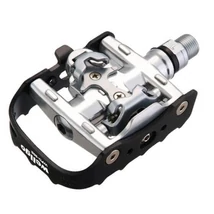 Wellgo kombinált pedál, Shimano kompatibilis, ipari csapágyas, fekete-ezüst