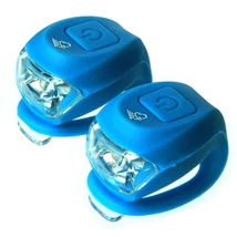 Velotech 2 LED-es első + hátsó villogó szett, kék