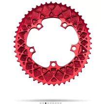 absolute BLACK ROAD OVAL Sram első lánckerék 50T, 5x110 mm, 2x10-11s, alumínium, piros