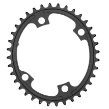 absolute BLACK ROAD OVAL R9100 első lánckerék, 36T, 4x110 mm aszimmetrikus,  2x10-12s, alumínium, fekete