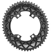 absolute BLACK ROAD OVAL R9100 első lánckerék, 52T, 4x110 mm aszimmetrikus,  2x10-12s, alumínium, fekete