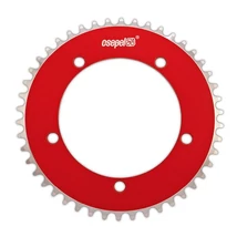Csepel single speed első lánckerék 44T, 130 mm, 1s (1/8"), alumínium, piros