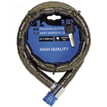 M-Wave H24.10 kulcsos görgős zár, 100 cm x 24 mm, füst színű