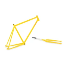 Csepel Royal 3* 2017 28-as (622-es) fixi-single speed kerékpár váz és villa szett, acél, sárga, 520-es vázméret