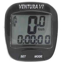 Ventura VI vezetékes kerékpár komputer, 6 funkciós, fekete