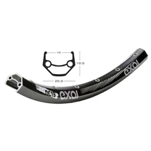Exal DC19 MTB felni, 29 col (622x25/19 mm), 36H, tárcsafékes, fekete, 590g