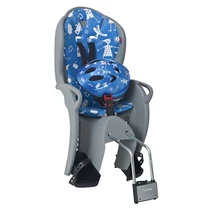 Hamax Kiss Safety PAckage gyerekülés hátra (adapterrel nyeregváz-csőre) és bukósisak (48-52 cm), szürke-kék