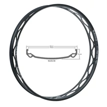 SunRinglé Mulefüt 26 colos (559 x 80/74 mm) fatbike felni, 32H, tárcsafékes. illesztett, fekete