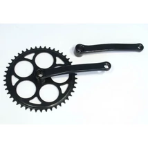 Suntour City négyszögtengelyes single speed hajtómű, 46T, 170 mm, 3/32 col, acél, fekete