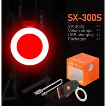 Spyral SX-300S Creativ kör alakú hátsó lámpa 24db LED, 20 lumen, USB-ről tölthető, fekete