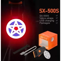 Spyral SX-500S Creativ csillag alakú hátsó lámpa 49db LED, 20 lumen, USB-ről tölthető, fekete