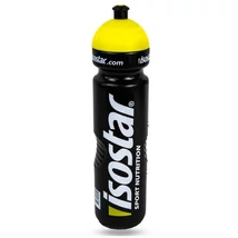 Isostar műanyag kulacs, 1000 ml, csavaros, fekete-sárga