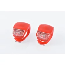 VeloGo HJ008-2 2 LED-es első + hátsó villogó szett, szilikon gumi, fekete