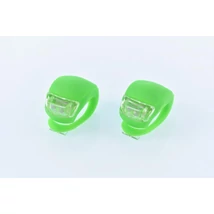 VeloGo HJ008-2 2 LED-es első + hátsó villogó szett, szilikon gumi, fekete