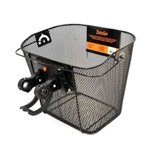 VeloGo fém kosár előre, 34x26x26 cm,, sűrű szövésű, gyorsrögzítésű, fekete