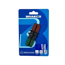 Brakco fékgumi cserélhető betétes fékpofához, 72 mm, 3 komponensű, fekete-zöld-barna