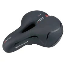 Velotech Comfort unisex komfort nyereg, 255 x 215 mm, anatómikus, gumirugós, fekete