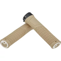 Ergon GE1 Evo Slim ergonómikus bilincses MTB enduro markolat, 135 mm, vékony, világosbarna, fekete bilinccsel