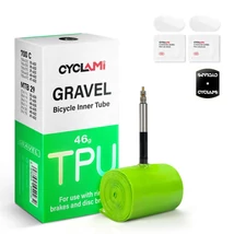 Cyclami 622 x 32/47 gravel TPU belső gumi, FV65 (65 mm hosszú presta szeleppel), 46g, zöld