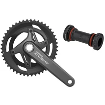 Shimano Cues FC-U6010-2 Linkglide integrált tengelyes hajtómű középcsapággyal, 32-46T, 2x11s, 175 mm, fekete, OEM kiszerelés