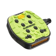 Look Trail Grip platform pedál Vibram gumi betéttel, szegecsekkel, műanyag, neon lime színű