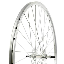 Velogo-Malvestiti 28-as (622 mm) trekking hátsó kerék, ipari csapágyas, menetes racsnihoz, menetes tengellyel, ezüst
