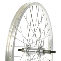 Velogo 20-as (406 mm) hátsó kerék gyerek kerékpárba, szimplafalú felnivel, menetes racsnihoz, menetes tengellyel, ezüst