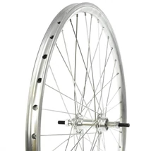 Velogo Malvestiti 26-os (559 mm) MTB hátsó kerék, ipari csapágyas, menetes racsnihoz, csavaros tengellyel, ezüst
