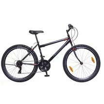 Neuzer Nelson 30 férfi hobbi MTB kerékpár, acél, 21s, 17-es vázméret, fekete-szürke-piros