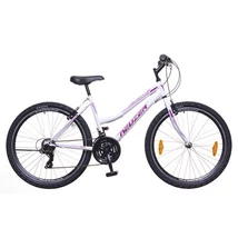Neuzer Nelson 30 női hobbi MTB kerékpár, acél, 21s, 19-es vázméret, fehér-bíbor-mályva