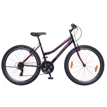 Neuzer Nelson 30 női hobbi MTB kerékpár, acél, 21s, 19-es vázméret, fekete-szürke-pink