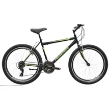 Neuzer Nelson 50 férfi hobbi MTB kerékpár, acél, 21s, 23-es vázméret, fekete-neon zöld-zöld