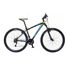 Neuzer Jumbo Sport 2018 férfi hobbi 29-es MTB kerékpár, 24s, alumínium, 17-es vázméret, fekete-türkiz-sárga