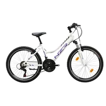 Neuzer Mistral 2022 24-es junior MTB kerékpár, 18s, alumínium, fehér-lila-fekete