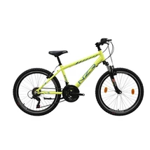 Neuzer Mistral 2022 24-es junior MTB kerékpár, 18s, alumínium, neonsárga-kék