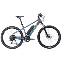 Neuzer Zion 2022 férfi elektromos 27,5 MTB kerékpár, alumínium, 8s, 20-as vázméret, szürke-kék
