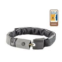 Hiplok Lite Superbright integrált láncos lakat, 75 cm x 6 mm, fekete-fényvisszaverő