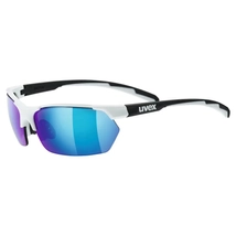 Uvex Sportstyle 114 kerékpáros sportszemüveg, cserélhető lencsés, fehér-fekete, 3 lencsével